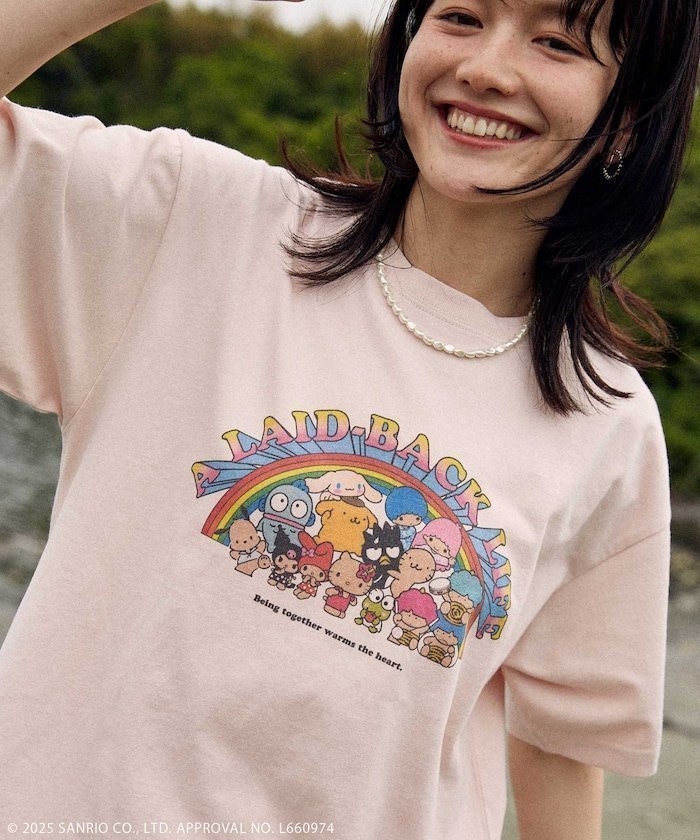 【フリークスストア/FREAK'S STORE】のサンリオキャラクターズ レインボーロックTシャツ 25SS インテリア・キッズ・メンズ・レディースファッション・服の通販 founy(ファニー) 　ファッション　Fashion　レディースファッション　WOMEN　トップス・カットソー　Tops/Tshirt　シャツ/ブラウス　Shirts/Blouses　ロング / Tシャツ　T-Shirts　2025年　2025　2025春夏・S/S　Ss,Spring/Summer,2025　スペシャル　Special　モチーフ　Motif　ピンク|ID: prp329100004558378 ipo3291000000032225755