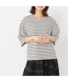 【スタディオ クリップ/studio CLIP】のUSAコットンダブルフロントベーシックTシャツ アイボリー×ブラック01|ID: prp329100004558407 ipo3291000000032260984