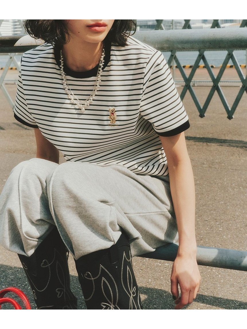 【リリーブラウン/Lily Brown】のスカーフスタイルLily BearTシャツ インテリア・キッズ・メンズ・レディースファッション・服の通販 founy(ファニー) 　ファッション　Fashion　レディースファッション　WOMEN　トップス・カットソー　Tops/Tshirt　シャツ/ブラウス　Shirts/Blouses　ロング / Tシャツ　T-Shirts　インナー　Inner　カットソー　Cut And Sew　キャミワンピース　Cami Dress　コンパクト　Compact　スカーフ　Scarf　デニム　Denim　フィット　Fit　ボーダー　Border　人気　Popularity　夏　Summer　無地　Plain Color　BORDER[933]|ID: prp329100004558417 ipo3291000000032311551