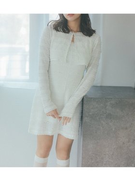 【スナイデル/SNIDEL】 カーデセットカットレースワンピース人気、トレンドファッション・服の通販 founy(ファニー) ファッション Fashion レディースファッション WOMEN ワンピース Dress カットソー Cut And Sew カーディガン Cardigan クロップド Cropped シンプル Simple フィット Fit フリル Frills ボーダー Border レース Race エレガント 上品 Elegant |ID:prp329100004558466