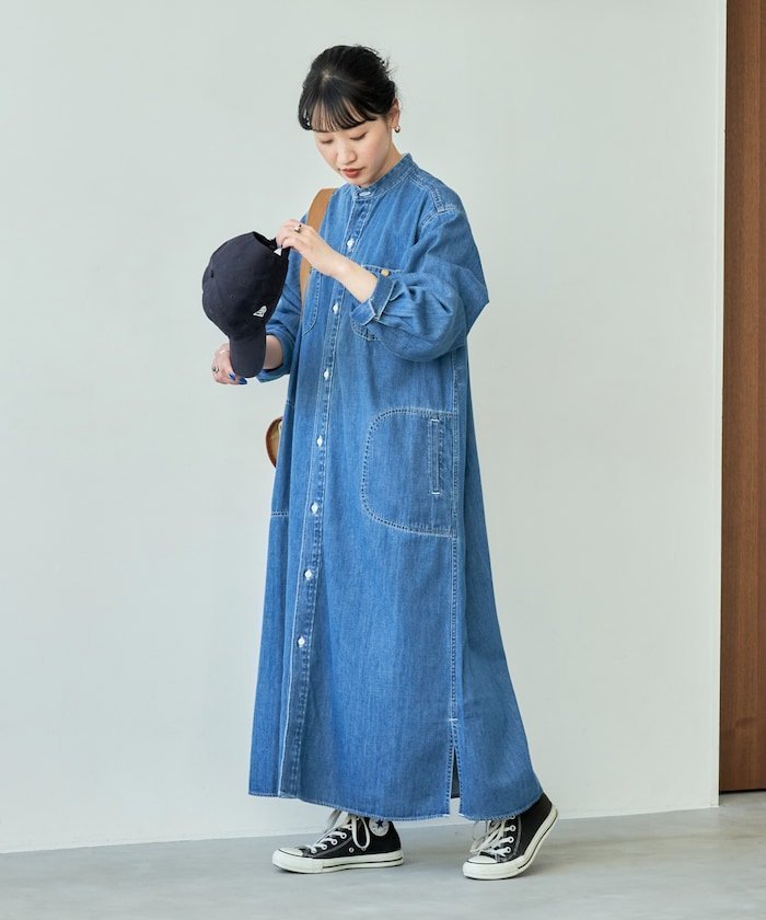 【フリークスストア/FREAK'S STORE】の別注FLARE MAXI ONEPIECE【WEB限定】 25AW インテリア・キッズ・メンズ・レディースファッション・服の通販 founy(ファニー) 　ファッション　Fashion　レディースファッション　Fashion for Women　2025年　2025　2025-2026秋冬・A/W　Autumn/Winter 2025–26 AW25–26　スペシャル　Special, Limited Edition　スリット　Slit, Slit Detail　デニム　Denim, Jeans Material　ボトム　Bottoms, Lower Wear　マキシ　Maxi, Full Length　マニッシュ　Mannish, Boyish　別注　Limited Edition, Custom Order　羽織　Haori, Light Jacket　ブルー(濃色USED)|ID: prp329100004558504 ipo3291000000034010673