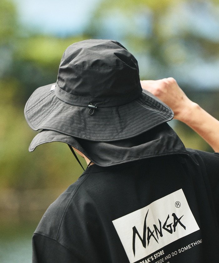 【フリークスストア/FREAK'S STORE】の別注 UV RAIN PROTECT HAT プロテクト ハット インテリア・キッズ・メンズ・レディースファッション・服の通販 founy(ファニー) 　ファッション　Fashion　レディースファッション　WOMEN　帽子　Hats　スペシャル　Special　ダブル　Double　ドローコード　Draw Cord　ポケット　Pocket　メッシュ　Mesh　別注　Special Order　帽子　Hat　ブラック|ID: prp329100004558541 ipo3291000000032493960