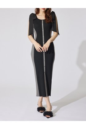 【リエンダ/rienda】のバイカラーリボンワンピース 人気、トレンドファッション・服の通販 founy(ファニー) ファッション Fashion レディースファッション WOMEN ワンピース Dress おすすめ Recommend サンダル Sandals シフォン Chiffon ショルダー Shoulder スニーカー Sneakers フェミニン Feminine ミュール Mule リボン Ribbon 再入荷 Restock/Back In Stock/Re Arrival 羽織 Haori |ID:prp329100004558549