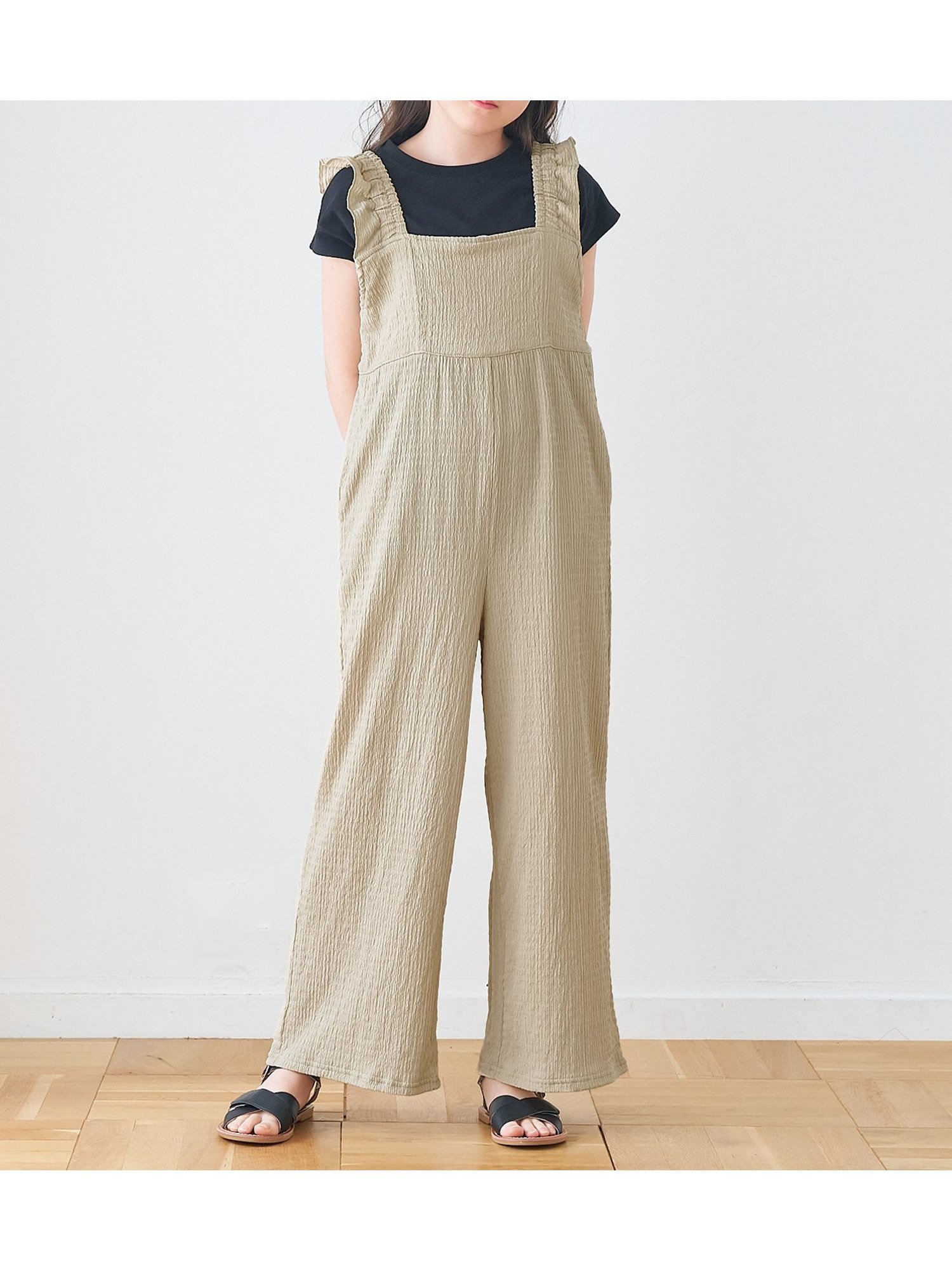 【コカ/coca / KIDS】のキッズ ガールズ 親子お揃いシボシャーリングフリルオールインワン 人気、トレンドファッション・服の通販 founy(ファニー) 　ファッション　Fashion　キッズファッション　Fashion for Kids　ドット　Polka Dot, Dot Pattern　プリント　Print, Printed Pattern　ポケット　Pocket, Pocket Detail　 other-1|ID: prp329100004558603 ipo3291000000032710420