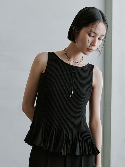 【ミースロエ/MIESROHE】の2WAYシアーストライプペプラムトップス インテリア・キッズ・メンズ・レディースファッション・服の通販 founy(ファニー) 　ファッション　Fashion　レディースファッション　Ladies' Fashion Online　トップス・カットソー　Tops/Tshirt　シアー　Sheer　ストライプ　Stripe　ペプラム　Peplum　エレガント 上品　Elegant　BLK[009]|ID: prp329100004558609 ipo3291000000032689678