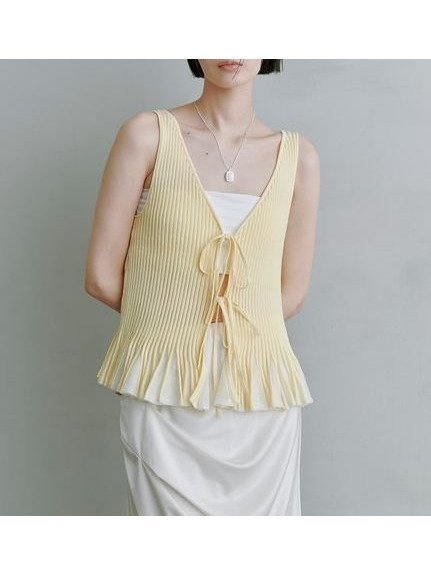【ミースロエ/MIESROHE】の2WAYシアーストライプペプラムトップス インテリア・キッズ・メンズ・レディースファッション・服の通販 founy(ファニー) 　ファッション　Fashion　レディースファッション　Ladies' Fashion Online　トップス・カットソー　Tops/Tshirt　シアー　Sheer　ストライプ　Stripe　ペプラム　Peplum　エレガント 上品　Elegant　YEL[032]|ID: prp329100004558609 ipo3291000000032689679