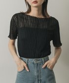 【センスオブプレイス/SENSE OF PLACE by URBAN RESEARCH】の『一部WEB限定カラー』ウェーブジャガードトップ(半袖) 人気、トレンドファッション・服の通販 founy(ファニー) ファッション Fashion レディースファッション Fashion for Women トップス・カットソー Cut & Sew Tops 2025年 2025 2025春夏・S/S Spring/Summer 2025 SS25 デニム Denim, Jeans Material 半袖 Short Sleeve, Half Sleeve 夏 Summer S/S・春夏 SS, Spring/Summer, Warm Season thumbnail BLACK|ID: prp329100004558614 ipo3291000000032642110