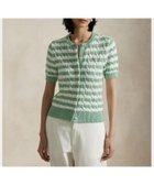 【ラルフローレン/RALPH LAUREN】のストライプド ケーブルニット ショートスリーブ カーディガン 330グリーン|ID: prp329100004558673 ipo3291000000032667675