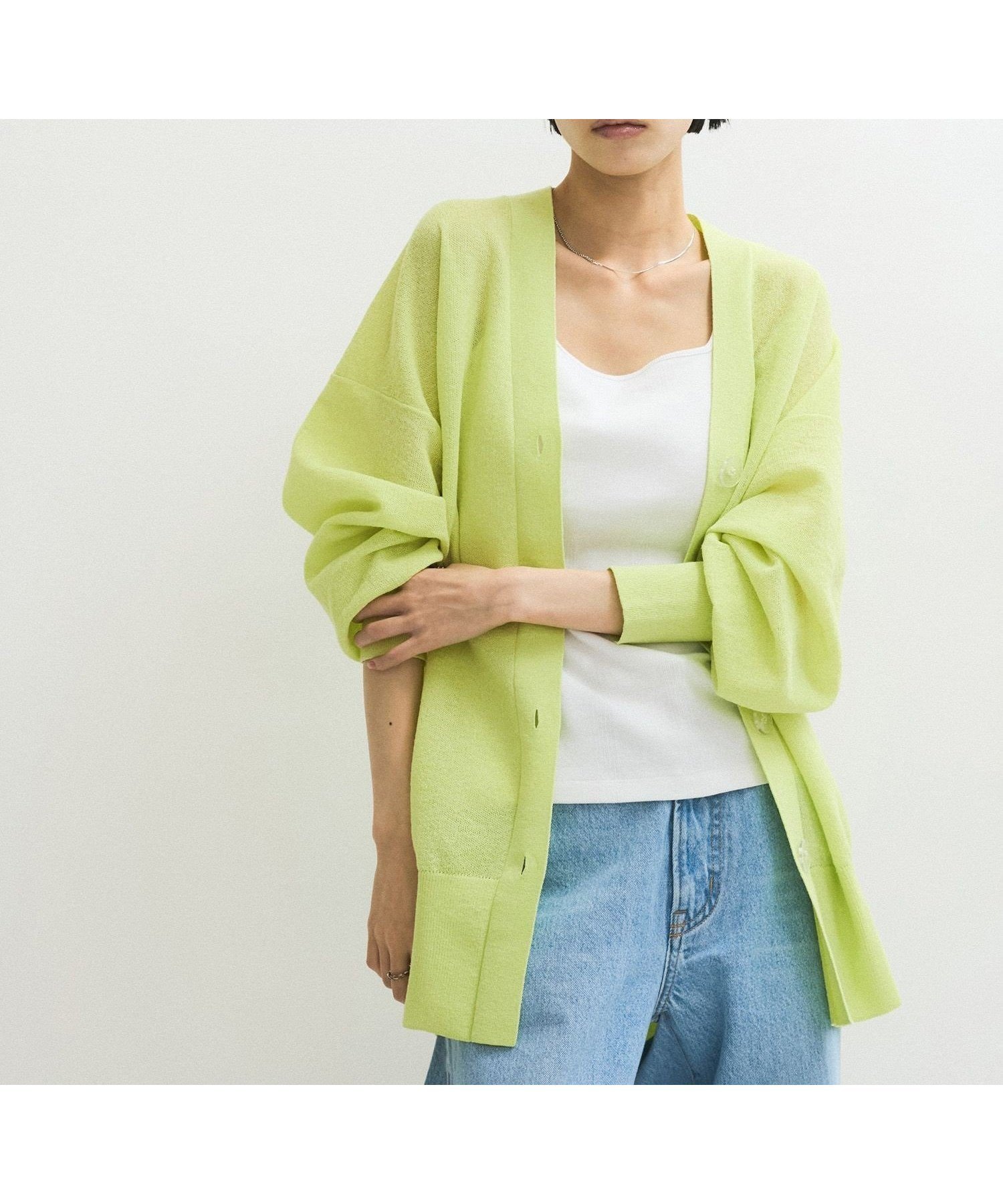 【アダム エ ロペ/ADAM ET ROPE'】のJACQUARDカーディガン インテリア・キッズ・メンズ・レディースファッション・服の通販 founy(ファニー) 　ファッション　Fashion　レディースファッション　Fashion for Women　トップス・カットソー　Cut & Sew Tops　カーディガン・羽織り　Layered Style Cardigans　インナー　Innerwear　春　Spring　カーディガン　Cardigan, Knitwear　キャミソール　Camisole, Spaghetti Strap Top　シアー　Sheer, See-Through　シンプル　Simple, Minimal　ジャカード／ジャガード　Jacquard, Woven Pattern　スリーブ　Sleeve, Long Sleeve / Short Sleeve　タンク　Tank Top, Sleeveless Top　ダブル　Double, Double-Breasted　ポケット　Pocket, Pocket Detail　羽織　Haori, Light Jacket　S/S・春夏　SS, Spring/Summer, Warm Season　おすすめ　Recommended / Our Picks　夏　Summer　2025年　2025　2025春夏・S/S　Spring/Summer 2025 SS25　キミドリ(34)|ID: prp329100004558684 ipo3291000000033481783