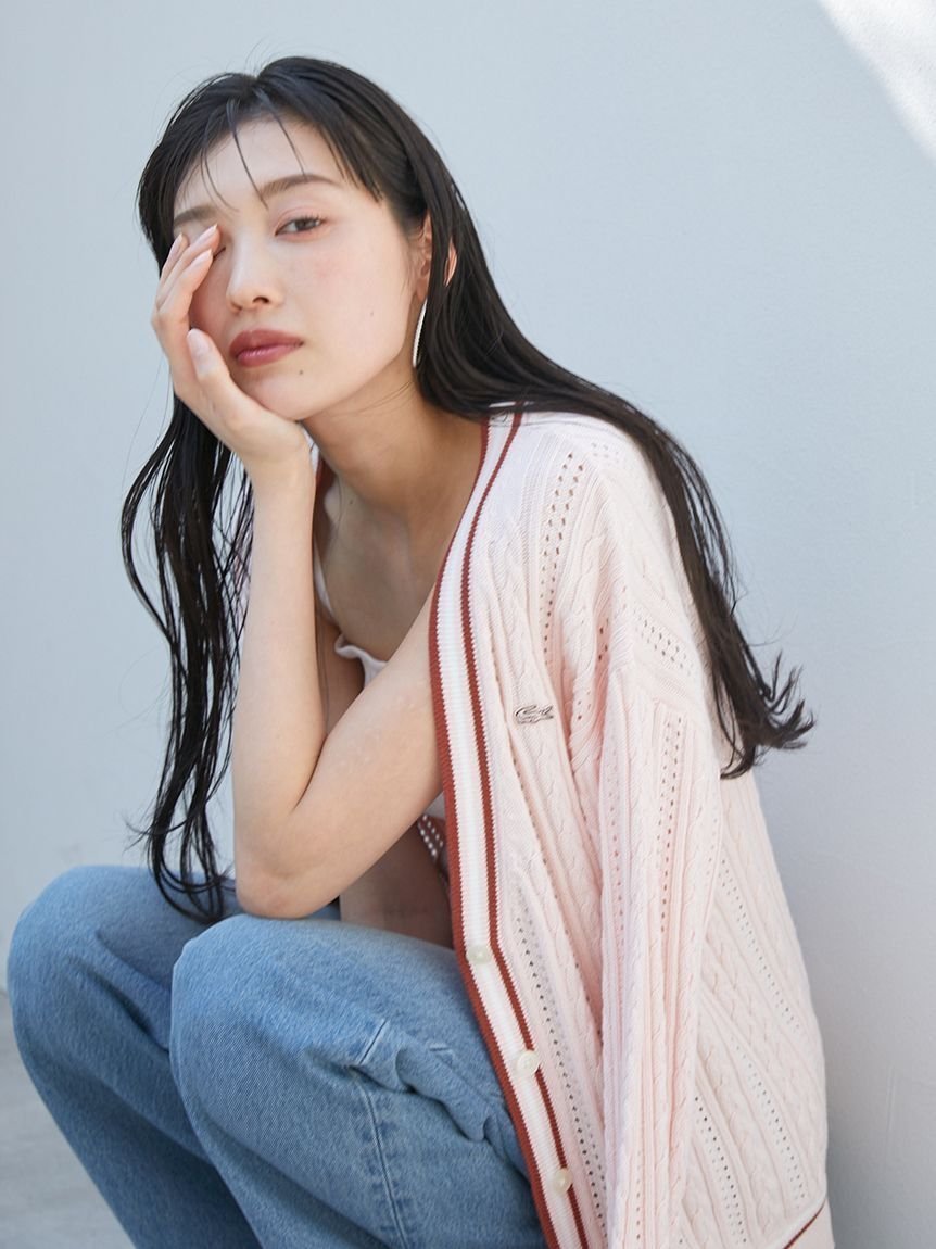【スナイデル/SNIDEL】のLACOSTE/ニットカーディガン インテリア・キッズ・メンズ・レディースファッション・服の通販 founy(ファニー) 　ファッション　Fashion　レディースファッション　WOMEN　トップス・カットソー　Tops/Tshirt　ニット　Knit Tops　カーディガン　Cardigans　春　Spring　カーディガン　Cardigan　クラシカル　Classical　ストレート　Straight　スポーツ　Sports　トレンド　Trend　人気　Popularity　パステル　Pastel　フォーマル　Formal　S/S・春夏　Ss・Spring/Summer　おすすめ　Recommend　夏　Summer　PNK[066]|ID: prp329100004558743 ipo3291000000032302040