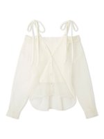 【フレイ アイディー/FRAY I.D】のショルダーリボンニットレイヤードシャツ 人気、トレンドファッション・服の通販 founy(ファニー) ファッション Fashion レディースファッション WOMEN トップス・カットソー Tops/Tshirt ニット Knit Tops シャツ/ブラウス Shirts/Blouses おすすめ Recommend インナー Inner オフショル Off Shoulder オフショルダー Off Shoulder キャミ Cami キャミソール Camisole シアー Sheer ドッキング Docking ラップ Wrap リブニット Rib Knit リボン Ribbon ループ Loop ワンポイント One Point 人気 Popularity 定番 Standard |ID:prp329100004558813