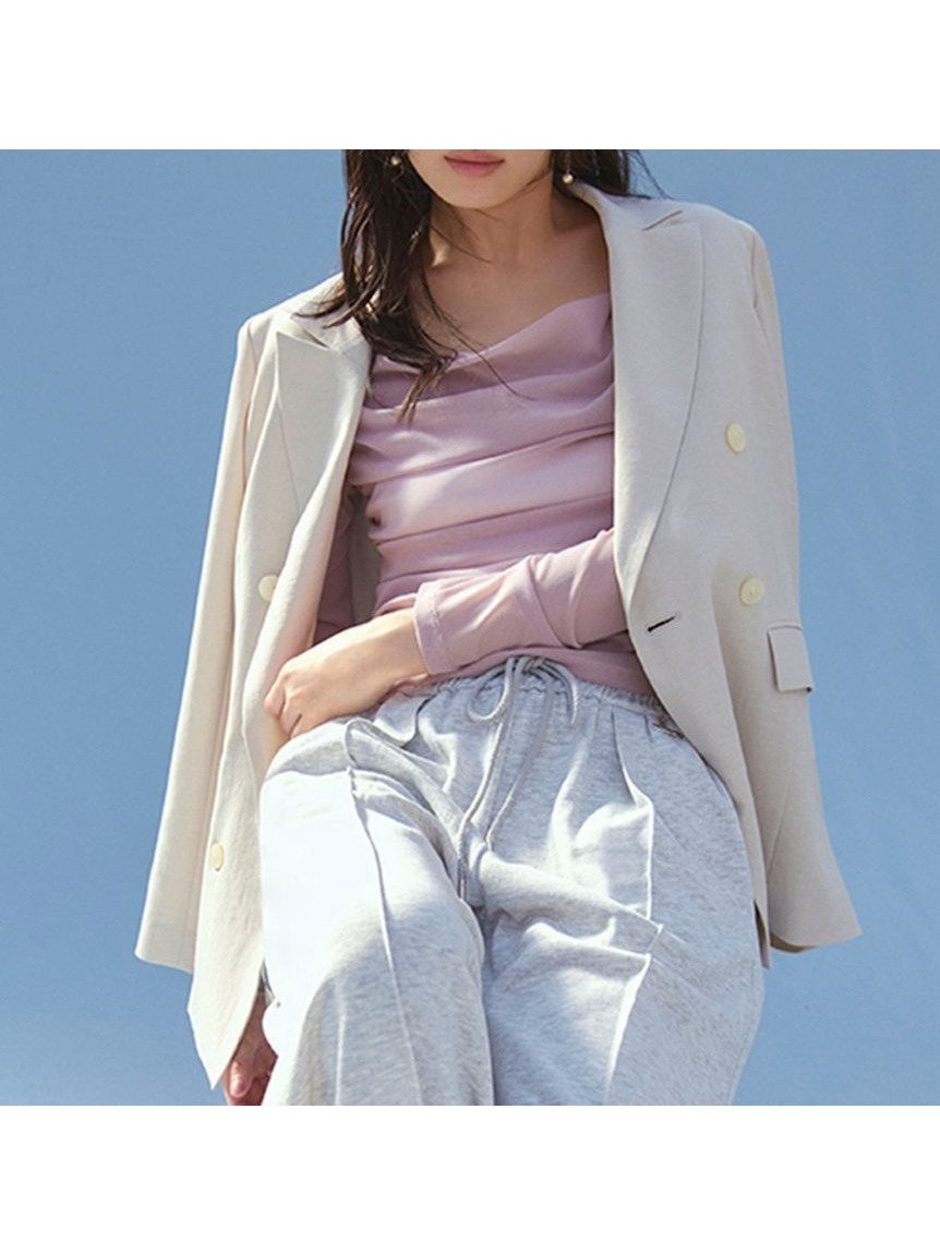 【フレイ アイディー/FRAY I.D】のダブルテーラードジャケット 人気、トレンドファッション・服の通販 founy(ファニー) 　ファッション　Fashion　レディースファッション　WOMEN　アウター　Coat Outerwear　ジャケット　Jackets　テーラードジャケット　Tailored Jackets　ジャケット　Jacket　スマート　Smart　チェーン　Chain　ドット　Dot　メタル　Metal　リネン　Linen　エレガント 上品　Elegant　夏　Summer　春　Spring　S/S・春夏　Ss・Spring/Summer　雑誌　Magazine　 other-1|ID: prp329100004558851 ipo3291000000032230423