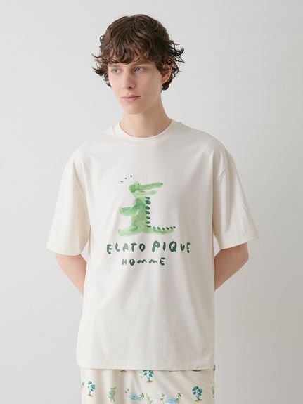【ジェラートピケ オム/GELATO PIQUE HOMME / MEN】の【HOMME】【接触冷感】ワニプリントTシャツ 人気、トレンドファッション・服の通販 founy(ファニー) 　ファッション　Fashion　メンズファッション　Men's Style Online　おすすめ　Recommend　なめらか　Smooth　カットソー　Cut And Sew　コレクション　Collection　ハーフ　Half　プリント　Print　リラックス　Relax　夏　Summer　 other-1|ID: prp329100004558889 ipo3291000000032628171
