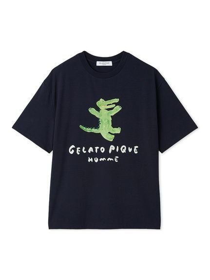 【ジェラートピケ オム/GELATO PIQUE HOMME / MEN】の【HOMME】【接触冷感】ワニプリントTシャツ インテリア・キッズ・メンズ・レディースファッション・服の通販 founy(ファニー) 　ファッション　Fashion　メンズファッション　Men's Style Online　おすすめ　Recommend　なめらか　Smooth　カットソー　Cut And Sew　コレクション　Collection　ハーフ　Half　プリント　Print　リラックス　Relax　夏　Summer　NVY[089]|ID: prp329100004558889 ipo3291000000032628173