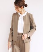 【その他のブランド/Other】のポンチ クルーネック ノーカラー ジャケット ライトブラウン|ID: prp329100004558913 ipo3291000000032645028
