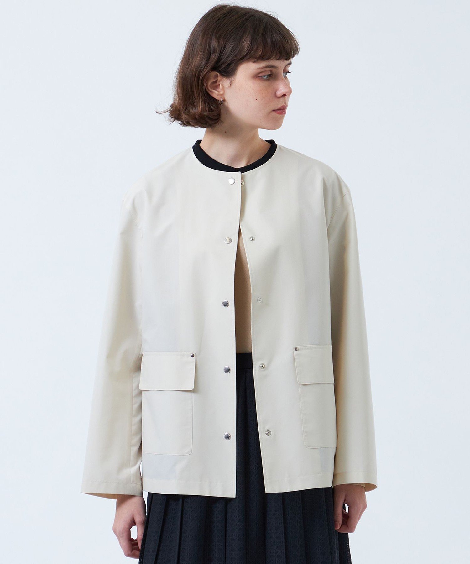 【マッキントッシュ フィロソフィー/MACKINTOSH PHILOSOPHY】のレインウェザークロスノーカラーミドルジャケット インテリア・キッズ・メンズ・レディースファッション・服の通販 founy(ファニー) 　ファッション　Fashion　レディースファッション　WOMEN　アウター　Coat Outerwear　ジャケット　Jackets　おすすめ　Recommend　カーディガン　Cardigan　ジャケット　Jacket　ドロップ　Drop　ボックス　Box　ミドル　Middle　エレガント 上品　Elegant　別注　Special Order　春　Spring　秋　Autumn/Fall　オフホワイト|ID: prp329100004559004 ipo3291000000032295474