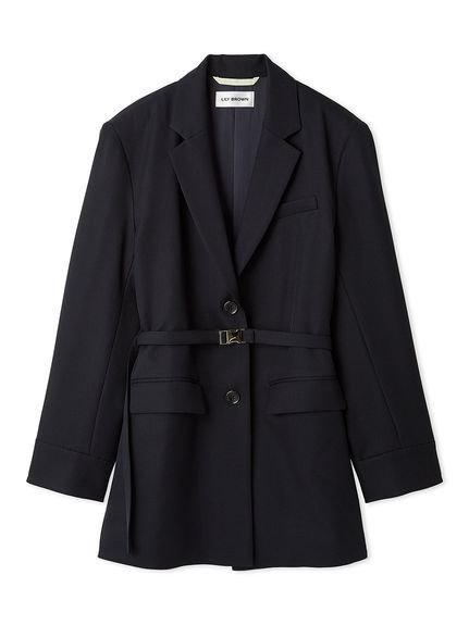 【リリーブラウン/Lily Brown】のベルテッドオーバーサイズジャケット インテリア・キッズ・メンズ・レディースファッション・服の通販 founy(ファニー) 　雑誌掲載アイテム　Magazine Items　ファッション雑誌　Fashion Magazines　ノンノ　non-no　ファッション　Fashion　レディースファッション　WOMEN　アウター　Coat Outerwear　ジャケット　Jackets　6月号　June Issue　シンプル　Simple　ジャケット　Jacket　スリット　Slit　スーツ　Suit　チェック　Check　フォーマル　Formal　ミドル　Middle　無地　Plain Color　雑誌　Magazine　DNVY[090]|ID: prp329100004559041 ipo3291000000032295849