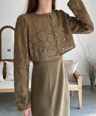 【ジュノア/JUNOAH】の前後2wayフラワーレースカーデ+スリットキャミワンピースset ベージュ|ID: prp329100004559365 ipo3291000000032235050
