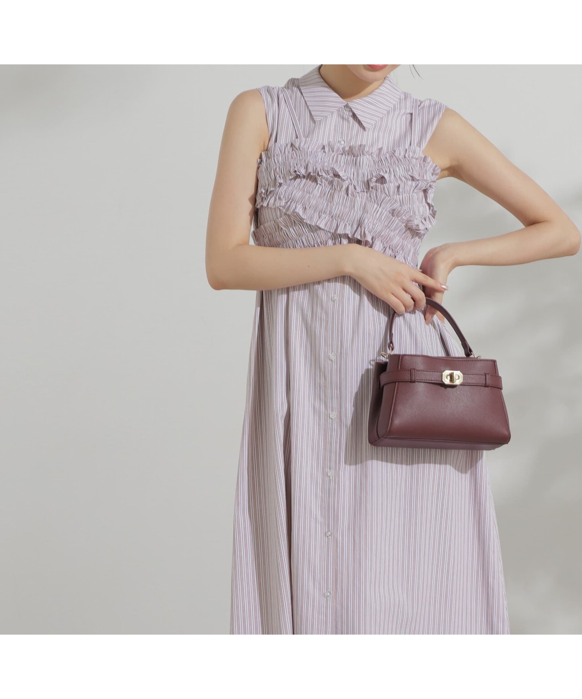 【プロポーション ボディドレッシング/PROPORTION BODY DRESSING】のギャザービスチェシャツワンピース インテリア・キッズ・メンズ・レディースファッション・服の通販 founy(ファニー) 　ファッション　Fashion　レディースファッション　WOMEN　ワンピース　Dress　シャツワンピース　Shirt Dresses　ギャザー　Gather　セットアップ　Set Up　ビスチェ　Bustier　キャメルストライプ1|ID: prp329100004559383 ipo3291000000032235209