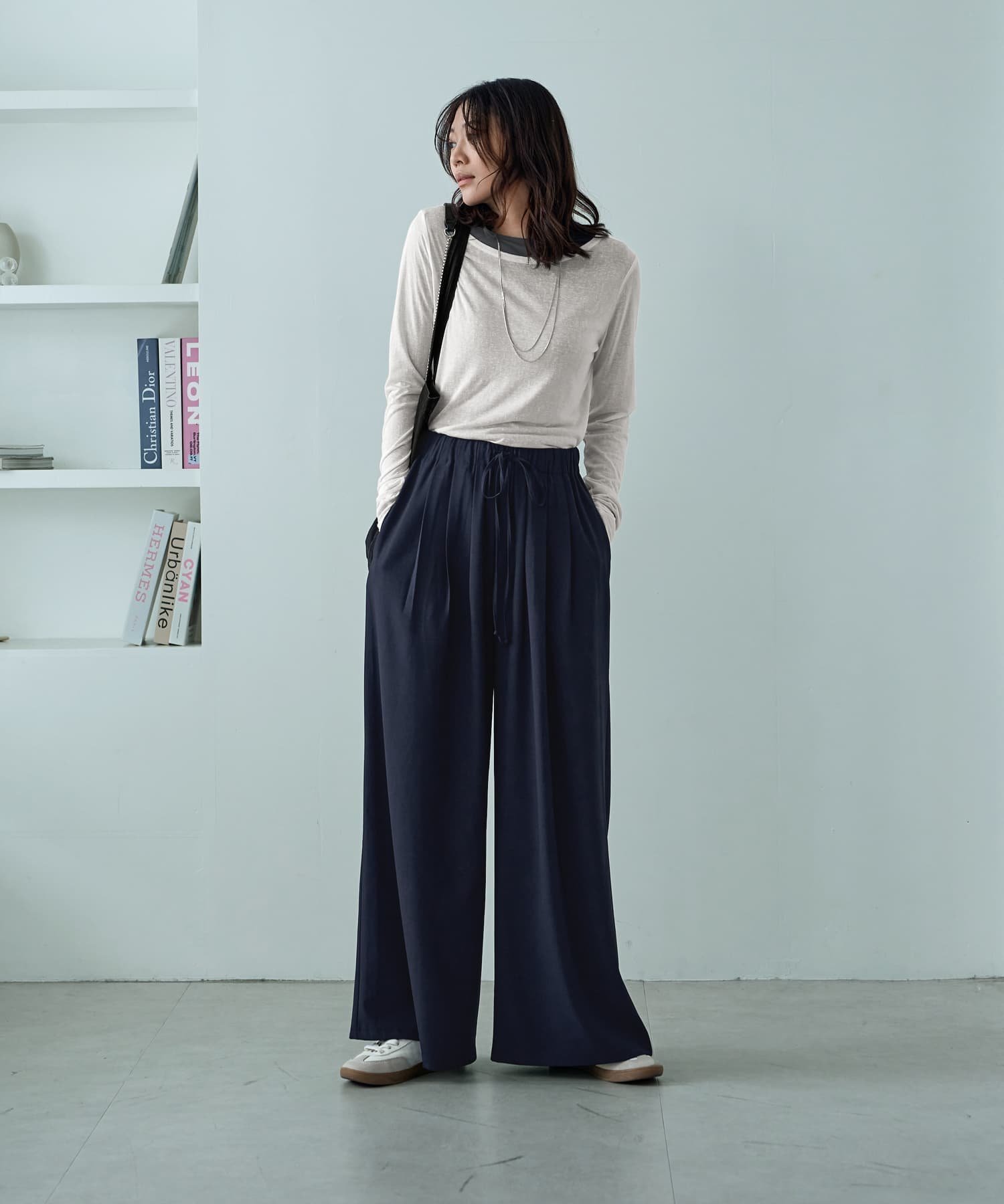 【スタイルデリ/STYLE DELI】のキレイめ3タックリラックスパンツ インテリア・キッズ・メンズ・レディースファッション・服の通販 founy(ファニー) 　ファッション　Fashion　レディースファッション　Fashion for Women　パンツ　Pants & Trousers　カットソー　Cut and Sewn Top　ジャケット　Jacket, Outerwear　スーツ　Suit, Formalwear　セットアップ　Set-Up, Coordinated Outfit　ダウン　Down, Puffer　リボン　Ribbon, Bow　リラックス　Relax, Relaxed Fit　ワイド　Wide, Wide Fit　夏　Summer　長袖　Long Sleeve, Full Sleeve　ネイビー|ID: prp329100004559459 ipo3291000000032715459