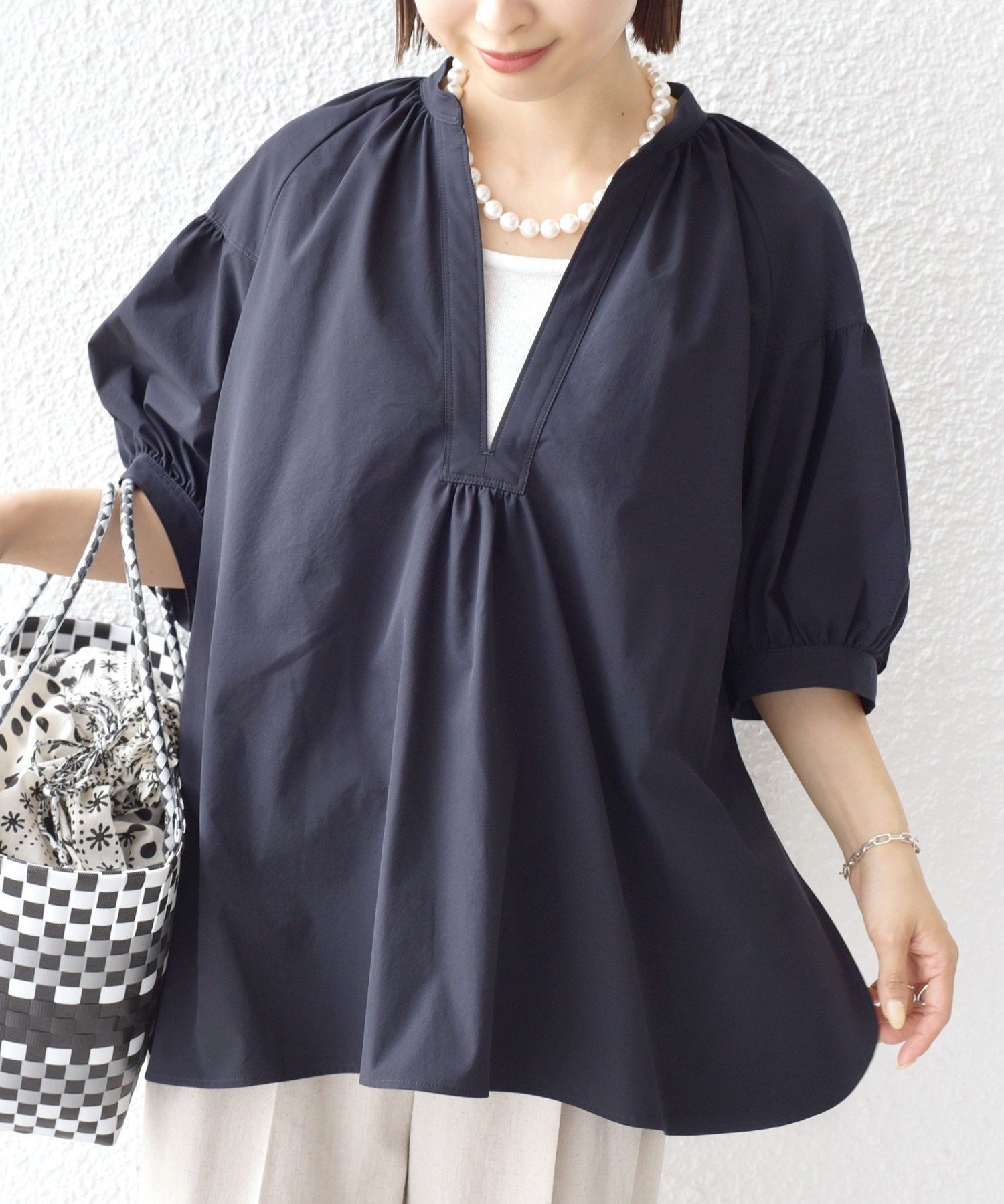 【シップス フォー ウィメン/SHIPS】の接触冷感 / 撥水加工 TEX BRIDタフタ スキッパー 5分袖 ブラウス 人気、トレンドファッション・服の通販 founy(ファニー) 　ファッション　Fashion　レディースファッション　Fashion for Women　トップス・カットソー　Cut & Sew Tops　シャツ・ブラウス・オフィスカジュアル　Elegant Blouses & Button-Ups　ギャザー　Gathered, Ruffled　スキッパー　Skipper, Open Collar　ストレッチ　Stretch, Stretchy Fabric　タフタ　Taffeta, Structured Fabric　ポケット　Pocket, Pocket Detail　2025年　2025　2025春夏・S/S　Spring/Summer 2025 SS25　 other-1|ID: prp329100004559489 ipo3291000000033097700
