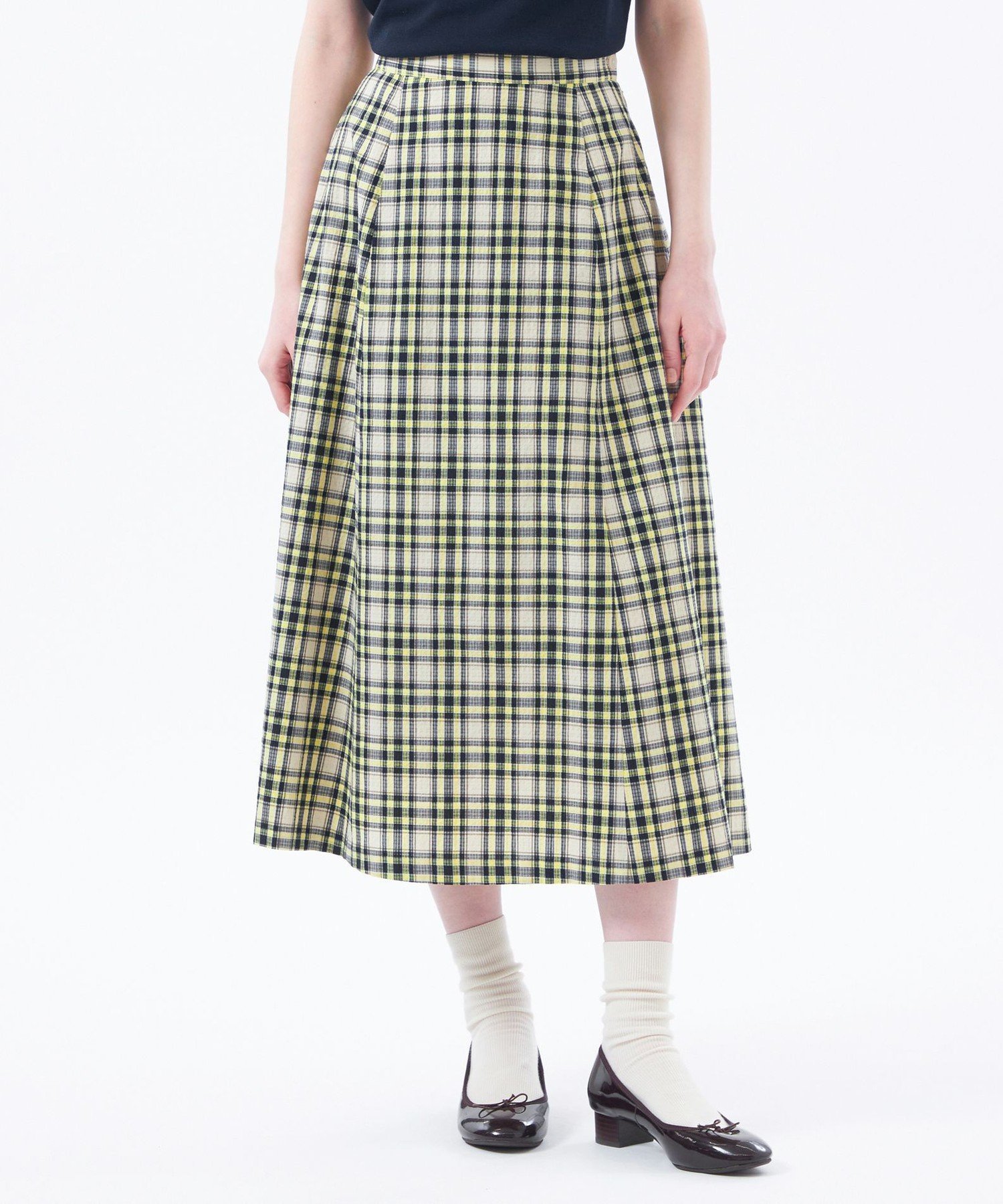 【マッキントッシュ フィロソフィー/MACKINTOSH PHILOSOPHY】のサッカーチェックフレアスカート インテリア・キッズ・メンズ・レディースファッション・服の通販 founy(ファニー) 　ファッション　Fashion　レディースファッション　WOMEN　スカート　Skirt　Aライン/フレアスカート　Flared A-Line Skirts　おすすめ　Recommend　イエロー　Yellow　サッカー　Soccer　フレア　Flare　エレガント 上品　Elegant　夏　Summer　春　Spring　秋　Autumn/Fall　軽量　Lightweight　イエロー|ID: prp329100004559502 ipo3291000000032236121