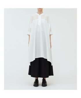 【マーコート/MARcourt】のmizuiro ind シアーワイドワンピース 人気、トレンドファッション・服の通販 founy(ファニー) ファッション Fashion レディースファッション Fashion for Women ワンピース Dresses シアー Sheer, See-Through スタンド Stand Collar, Upright Stand ブロード Broadcloth, Fine Cotton ボトム Bottoms, Lower Wear ポケット Pocket, Pocket Detail ロング Long, Long-Length エレガント 上品 Elegant 人気 Popular, Best Seller 今季 This Season, Current Season 再入荷 Restock / Back in Stock 春 Spring 無地 Plain, Solid Color |ID:prp329100004559512