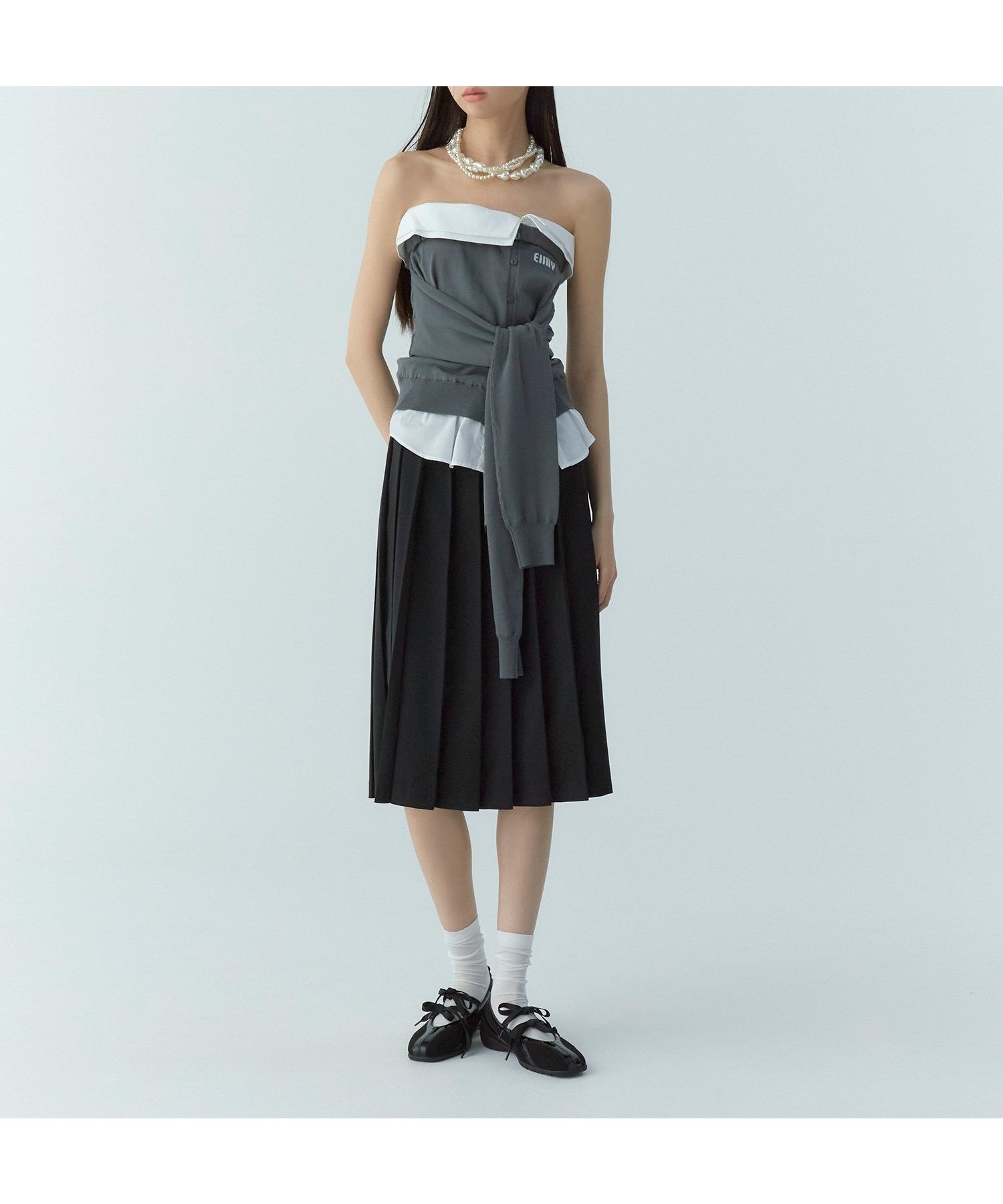 【エイミーイストワール/eimy istoire】のレースポイントプリーツミディスカート インテリア・キッズ・メンズ・レディースファッション・服の通販 founy(ファニー) 　ファッション　Fashion　レディースファッション　WOMEN　スカート　Skirt　クラシック　Classic　スウェット　Sweat　ダウン　Down　バランス　Balance　フェミニン　Feminine　プリーツ　Pleats　ボックス　Box　ボトム　Bottom　レース　Race　ロング　Long　エレガント 上品　Elegant　BLACK|ID: prp329100004559518 ipo3291000000032236227