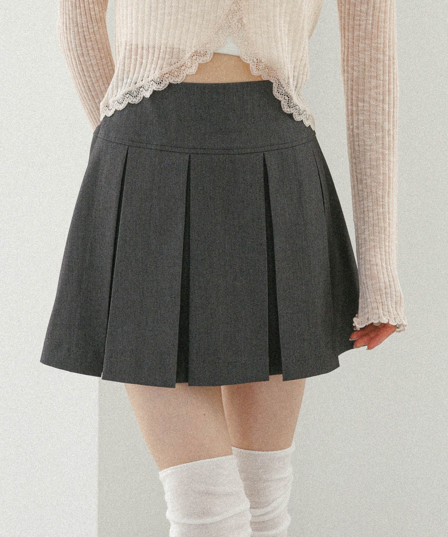 【ヘザー/Heather】のワイドプリーツミニスカート3 インテリア・キッズ・メンズ・レディースファッション・服の通販 founy(ファニー) 　ファッション　Fashion　レディースファッション　WOMEN　スカート　Skirt　ミニスカート　Mini Skirts　インナー　Inner　カットソー　Cut And Sew　ガーリー　Girly　シンプル　Simple　トレンド　Trend　チャコールグレー|ID: prp329100004559522 ipo3291000000032396668