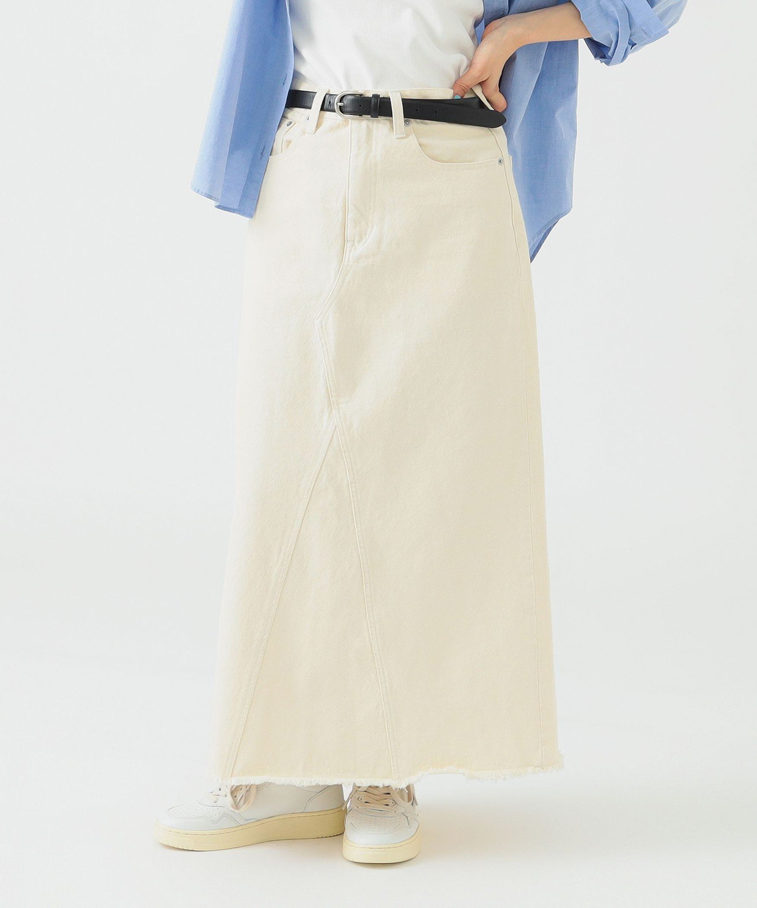 【ビーミングライフストアバイビームス/B:MING LIFE STORE by BEAMS】の綿麻 デニム スカート(S~M) インテリア・キッズ・メンズ・レディースファッション・服の通販 founy(ファニー) 　ファッション　Fashion　レディースファッション　WOMEN　スカート　Skirt　おすすめ　Recommend　コンパクト　Compact　シンプル　Simple　デニム　Denim　フリンジ　Fringe　ベーシック　Basic　IVORY|ID: prp329100004559534 ipo3291000000032236375