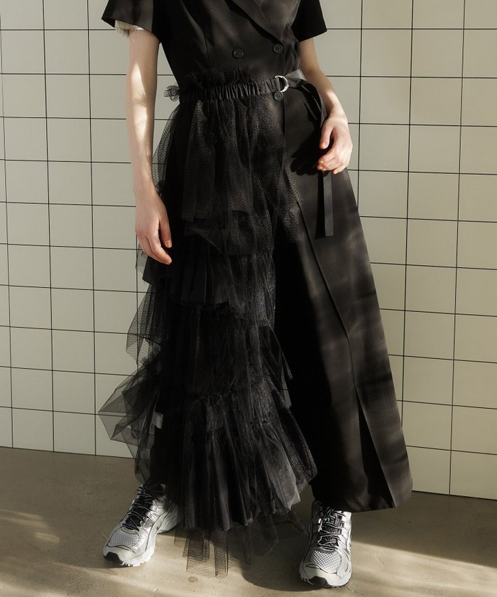 【メゾンスペシャル/MAISON SPECIAL】のRaffle Tulle Layered Wrap Skirt インテリア・キッズ・メンズ・レディースファッション・服の通販 founy(ファニー) https://founy.com/ ファッション Fashion レディースファッション Fashion for Women スカート Skirts タイトスカート Pencil Skirt, Tight Skirt タフタ Taffeta, Structured Fabric チュール Tulip, Tulip Motif ラッフル Ruffle, Frill ラップ Wrap, Wrap Design エレガント 上品 Elegant 夏 Summer |ID: prp329100004559562 ipo3291000000032723246