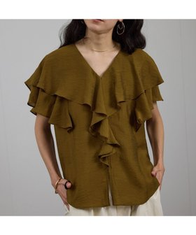 【サロン アダム エ ロペ/SALON adam et rope'】のシルクブレンドラッフルカラーブラウス 人気、トレンドファッション・服の通販 founy(ファニー) ファッション Fashion レディースファッション WOMEN トップス・カットソー Tops/Tshirt シャツ/ブラウス Shirts/Blouses カーゴパンツ Cargo Pants シルク Silk スリット Slit スリーブ Sleeve タンブラー Tumbler デニム Denim フリル Frills フレア Flare フロント Front ボトム Bottom ポケット Pocket 羽織 Haori ミックス Mix ラッフル Raffle おすすめ Recommend エレガント 上品 Elegant |ID:prp329100004559594