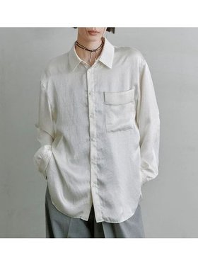 【ミースロエ/MIESROHE】のBACKシアーサテンシャツ 人気、トレンドファッション・服の通販 founy(ファニー) ファッション Fashion レディースファッション Fashion for Women トップス・カットソー Cut & Sew Tops シャツ・ブラウス・オフィスカジュアル Elegant Blouses & Button-Ups サテン Satin, Glossy Fabric ヴィンテージ Vintage Style 夏 Summer 羽織 Haori, Light Jacket |ID:prp329100004559669