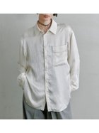 【ミースロエ/MIESROHE】のBACKシアーサテンシャツ 人気、トレンドファッション・服の通販 founy(ファニー) ファッション Fashion レディースファッション Fashion for Women トップス・カットソー Cut & Sew Tops シャツ・ブラウス・オフィスカジュアル Elegant Blouses & Button-Ups サテン Satin, Glossy Fabric ヴィンテージ Vintage Style 夏 Summer 羽織 Haori, Light Jacket thumbnail WHT[001]|ID: prp329100004559669 ipo3291000000033716820