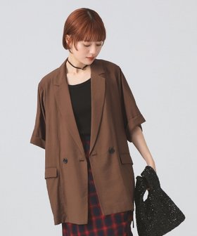 【ビームス ウイメン/BEAMS】の【秋まで着れる/ビジネス/オンオフ】ダブルブレスト ハーフスリーブ ジャケット 人気、トレンドファッション・服の通販 founy(ファニー) ファッション Fashion レディースファッション Fashion for Women アウター Coat / Outerwear Collection レディースジャケット・軽アウター Jackets おすすめ Recommended / Our Picks カットソー Cut and Sewn Top ジャケット Jacket, Outerwear スリーブ Sleeve, Long Sleeve / Short Sleeve ダブル Double, Double-Breasted ハーフ Half, Half-Length バランス Balance, Style Balance ビジネス 仕事 通勤 Business / Work / Commuting フロント Front, Front Design リラックス Relax, Relaxed Fit ロング Long, Long-Length 秋 Autumn |ID:prp329100004559674