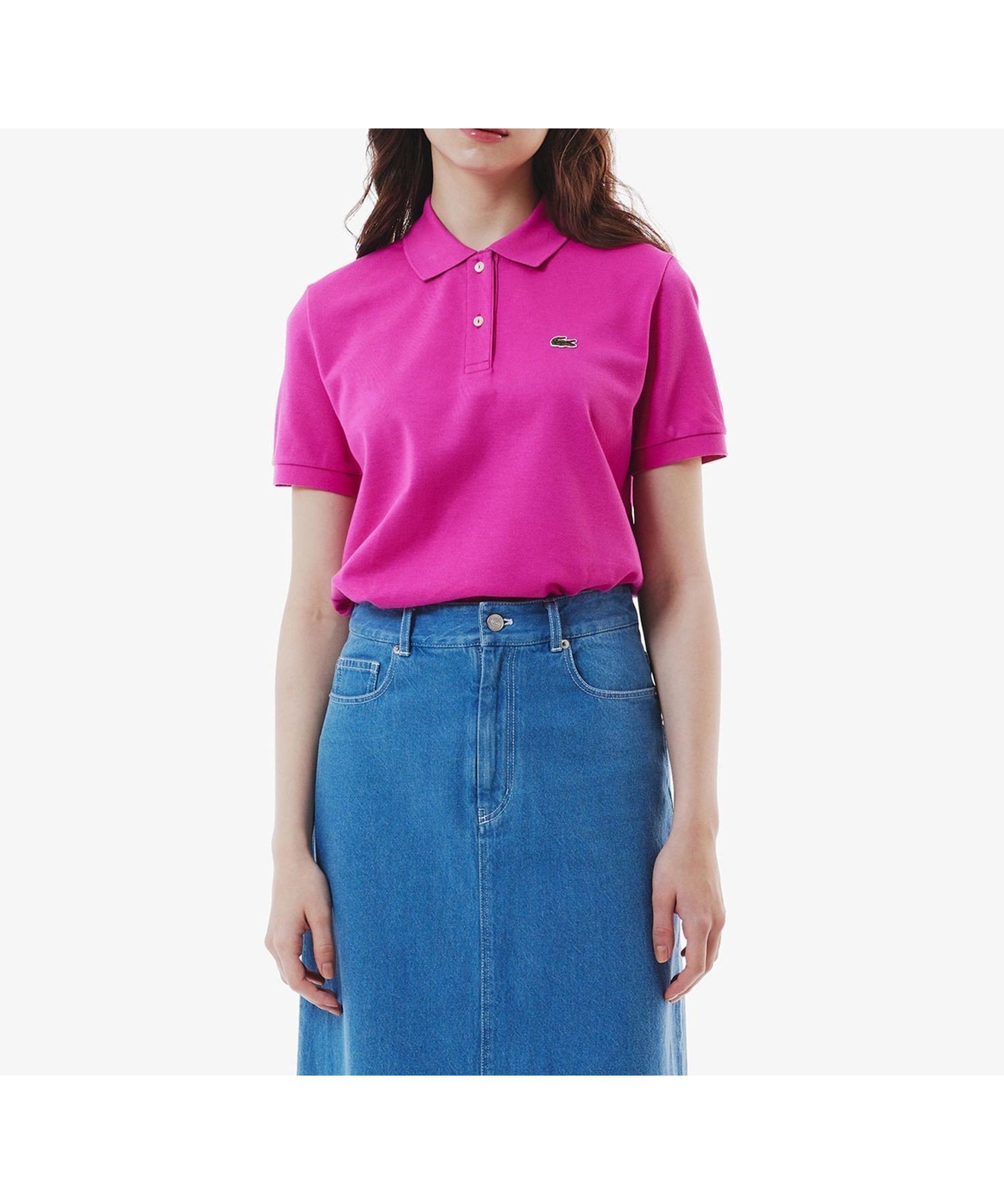 【ラコステ/LACOSTE】のコットン100% ピケ ポロシャツ(半袖) インテリア・キッズ・メンズ・レディースファッション・服の通販 founy(ファニー) 　ファッション　Fashion　レディースファッション　Ladies' Fashion Online　トップス・カットソー　Tops/Tshirt　シャツ/ブラウス　Shirts/Blouses　ポロシャツ　Polo Shirts　スタンダード　Standard　スポーツ　Sports　ポロシャツ　Polo Shirt　半袖　Short Sleeve　定番　Standard　フューシャピンク|ID: prp329100004559692 ipo3291000000032682028
