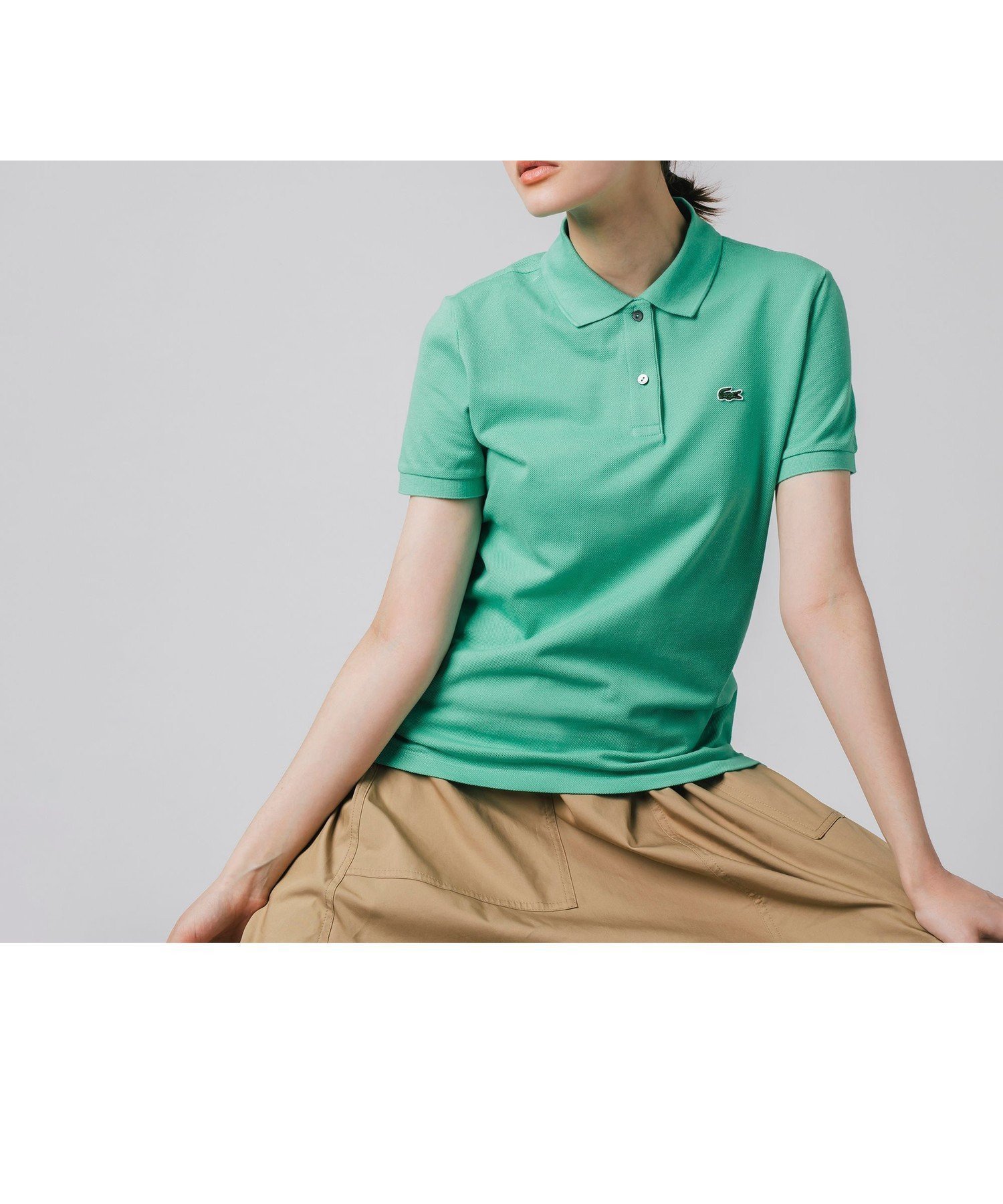 【ラコステ/LACOSTE】のコットン100% ピケ ポロシャツ(半袖) インテリア・キッズ・メンズ・レディースファッション・服の通販 founy(ファニー) 　ファッション　Fashion　レディースファッション　Ladies' Fashion Online　トップス・カットソー　Tops/Tshirt　シャツ/ブラウス　Shirts/Blouses　ポロシャツ　Polo Shirts　スタンダード　Standard　スポーツ　Sports　ポロシャツ　Polo Shirt　半袖　Short Sleeve　定番　Standard　エメラルド|ID: prp329100004559692 ipo3291000000032682030