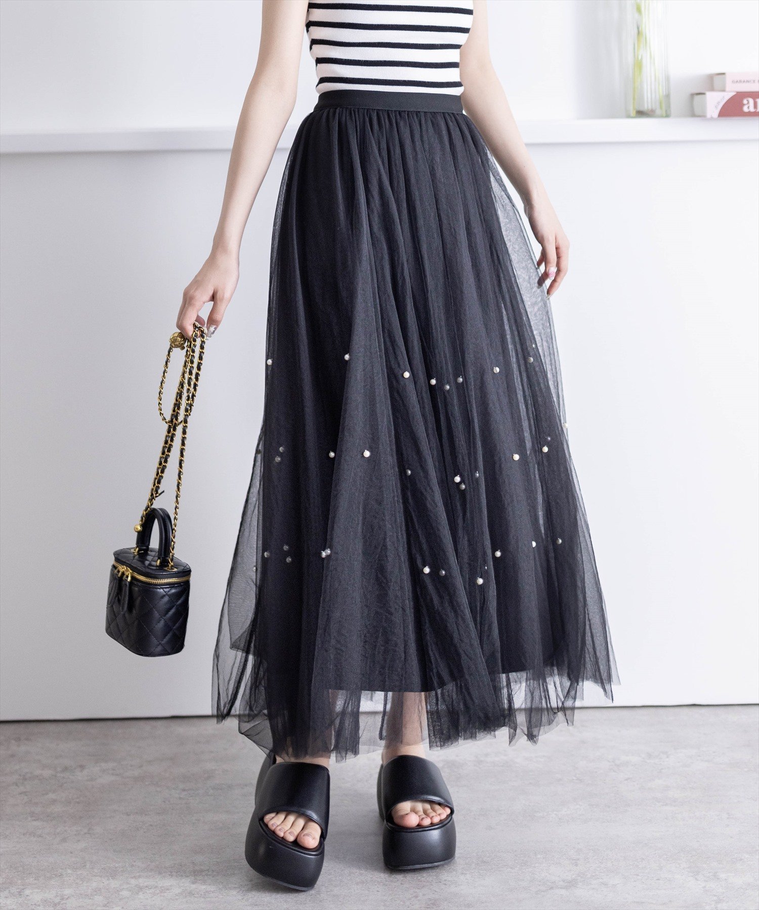 【クリア/clear】のパール付きチュールロングスカート 人気、トレンドファッション・服の通販 founy(ファニー) 　ファッション　Fashion　レディースファッション　WOMEN　スカート　Skirt　ロングスカート　Long Skirt　ショート　Short　スウェット　Sweat　チュール　Tulle　パール　Pearl　 other-1|ID: prp329100004559693 ipo3291000000032237825