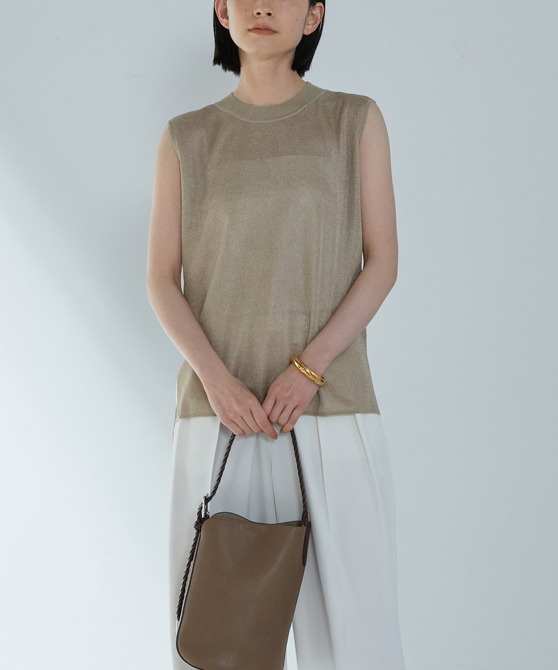 【その他のブランド/Other】のメタルライクミラノリブタンク インテリア・キッズ・メンズ・レディースファッション・服の通販 founy(ファニー) 　ファッション　Fashion　メンズファッション　Fashion for Men　インナー　Innerwear　カーディガン　Cardigan, Knitwear　タンク　Tank Top, Sleeveless Top　ベーシック　Basic, Essential　ミラノリブ　Milano Rib, Milano Stitch　メタル　Metal, Metal Parts　エレガント 上品　Elegant　Gold|ID: prp329100004559714 ipo3291000000032714256