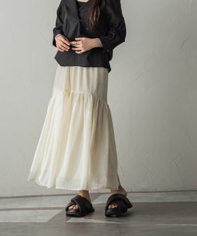 【メイソングレイ/MAYSON GREY】のメッシュギャザーフレアスカート≪洗濯機で洗える≫ 人気、トレンドファッション・服の通販 founy(ファニー) ファッション Fashion レディースファッション WOMEN スカート Skirt Aライン/フレアスカート Flared A-Line Skirts 洗える Washable |ID:prp329100004559741