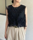 【ゼヴォン/Thevon】のチュールフリルベスト×ノースリセットプルオーバー 人気、トレンドファッション・服の通販 founy(ファニー) ファッション Fashion レディースファッション Fashion for Women トップス・カットソー Cut & Sew Tops ベスト&ジレ / 重ね着スタイル Vests & Gilets カジュアルプルオーバー・ニットトップス Pullovers & Knit Tops / Casual Pullovers 2025年 2025 2025春夏・S/S Spring/Summer 2025 SS25 アクセサリー Fashion Accessories エアリー Airy Texture ショート Short, Short Length ダウン Down, Puffer チュール Tulip, Tulip Motif デニム Denim, Jeans Material トレンド Trend, Trending Now ネックレス Necklace, Pendant Necklace ノースリーブ Sleeveless, No-Sleeve フェミニン Feminine, Girly ベスト Vest, Waistcoat thumbnail ブラック|ID: prp329100004559755 ipo3291000000033507512