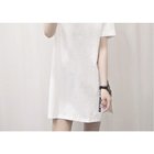 【ミニミニストア/miniministore】のロゴtシャツ レディース 半袖カジュアル 人気、トレンドファッション・服の通販 founy(ファニー) ファッション Fashion レディースファッション WOMEN トップス・カットソー Tops/Tshirt シャツ/ブラウス Shirts/Blouses ロング / Tシャツ T-Shirts シンプル Simple スリット Slit チュニック Tunic プリント Print ボトム Bottom ロング Long 半袖 Short Sleeve 夏 Summer thumbnail ホワイト|ID: prp329100004559880 ipo3291000000032239052