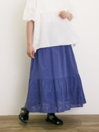 【サマンサモスモス/Samansa Mos2】の裾レースティアードスカート ブルー|ID: prp329100004559922 ipo3291000000032620731
