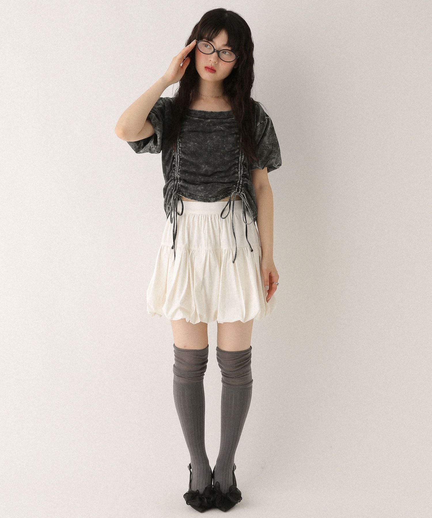 【ヘザー/Heather】のアソートバルーンミニスカート インテリア・キッズ・メンズ・レディースファッション・服の通販 founy(ファニー) 　ファッション　Fashion　レディースファッション　WOMEN　スカート　Skirt　ミニスカート　Mini Skirts　おすすめ　Recommend　チェック　Check　デニム　Denim　トレンド　Trend　バルーン　Balloon　ミニスカート　Mini Skirt　今季　This Season　無地　Plain Color　オフホワイト|ID: prp329100004559941 ipo3291000000032239496