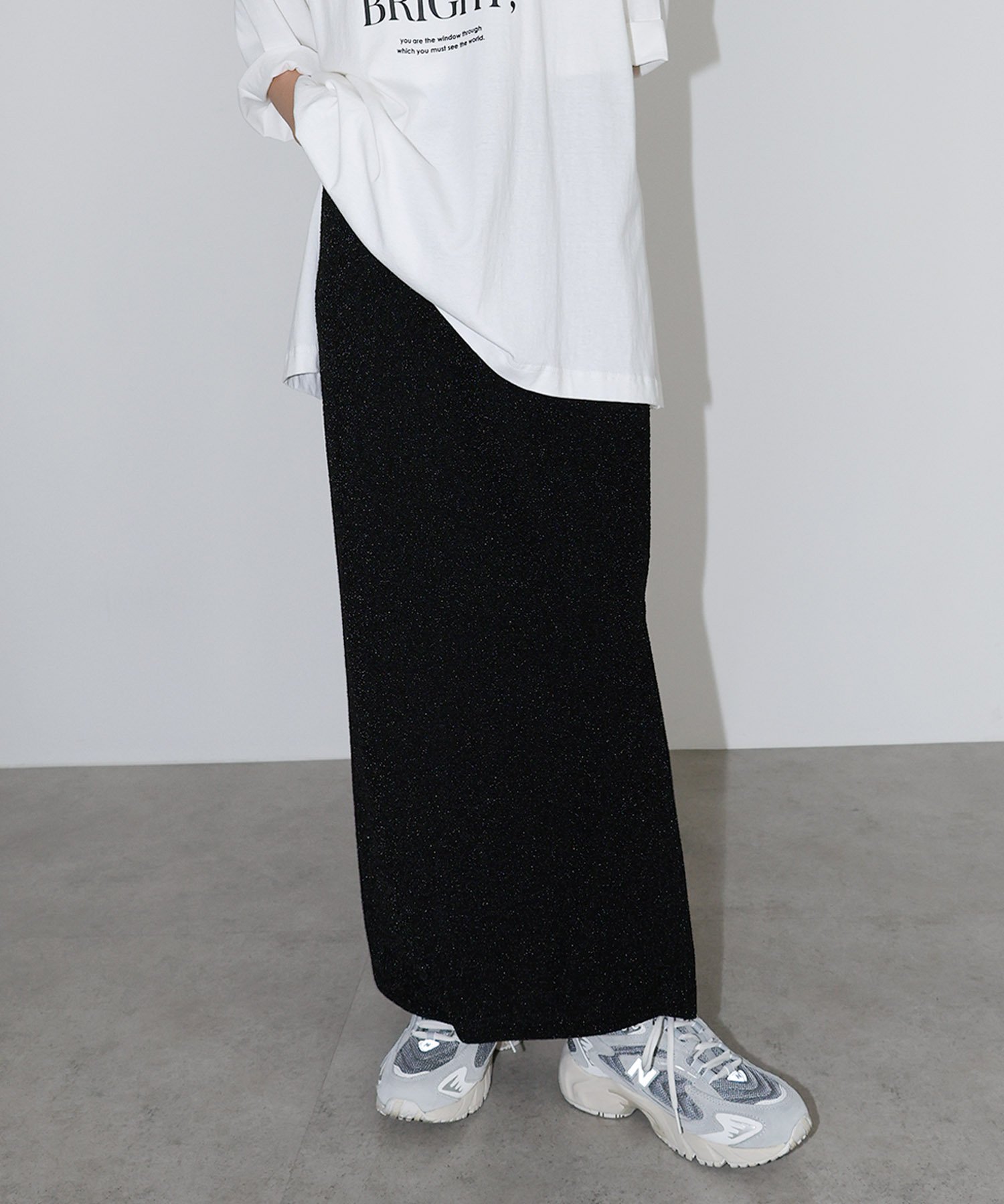 【アンドミー/andme】のラメ 天竺 タイト ロング スカート 人気、トレンドファッション・服の通販 founy(ファニー) 　ファッション　Fashion　レディースファッション　Fashion for Women　スカート　Skirts　おすすめ　Recommended / Our Picks　カットソー　Cut and Sewn Top　スウェット / スエット　Sweatshirt, Sweatwear　スリット　Slit, Slit Detail　タイトスカート　Pencil Skirt, Tight Skirt　トレンド　Trend, Trending Now　フィット　Fit, Slim Fit　ロング　Long, Long-Length　 other-1|ID: prp329100004559952 ipo3291000000033516945