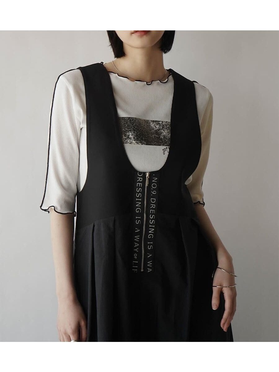 【ラシュッド/LASUD】の箔プリントメロウリブトップス インテリア・キッズ・メンズ・レディースファッション・服の通販 founy(ファニー) 　ファッション　Fashion　レディースファッション　WOMEN　トップス・カットソー　Tops/Tshirt　シンプル　Simple　ストレッチ　Stretch　プリント　Print　ワンポイント　One Point　オフホワイト|ID: prp329100004559963 ipo3291000000032239718