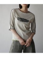 【ラシュッド/LASUD】の箔プリントメロウリブトップス 人気、トレンドファッション・服の通販 founy(ファニー) ファッション Fashion レディースファッション WOMEN トップス・カットソー Tops/Tshirt シンプル Simple ストレッチ Stretch プリント Print ワンポイント One Point thumbnail ライトグレー系|ID: prp329100004559963 ipo3291000000032239719