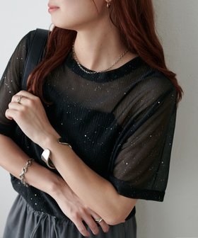 【ディスコート/Discoat】の【WEB限定】シアーキラキラT 人気、トレンドファッション・服の通販 founy(ファニー) ファッション Fashion レディースファッション Fashion for Women |ID:prp329100004559977