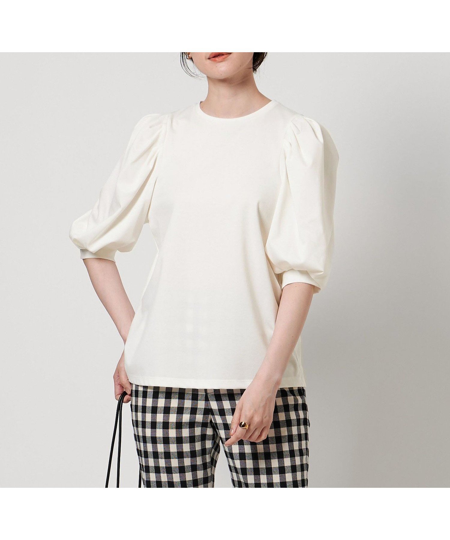 【ユナイテッドアローズ/UNITED ARROWS】のポンチ バルーン 6SL カットソー インテリア・キッズ・メンズ・レディースファッション・服の通販 founy(ファニー) 　ファッション　Fashion　レディースファッション　Fashion for Women　トップス・カットソー　Cut & Sew Tops　カットソー・ベーシックTシャツ　Cut-and-Sewn Tops / Stretch Tees & Basics　おすすめ　Recommended / Our Picks　カットソー　Cut and Sewn Top　コンパクト　Compact, Small Size　シンプル　Simple, Minimal　バルーン　Balloon, Balloon Silhouette　ベスト　Vest, Waistcoat　ボーダー　Border, Stripe　WHITE|ID: prp329100004559992 ipo3291000000032762210