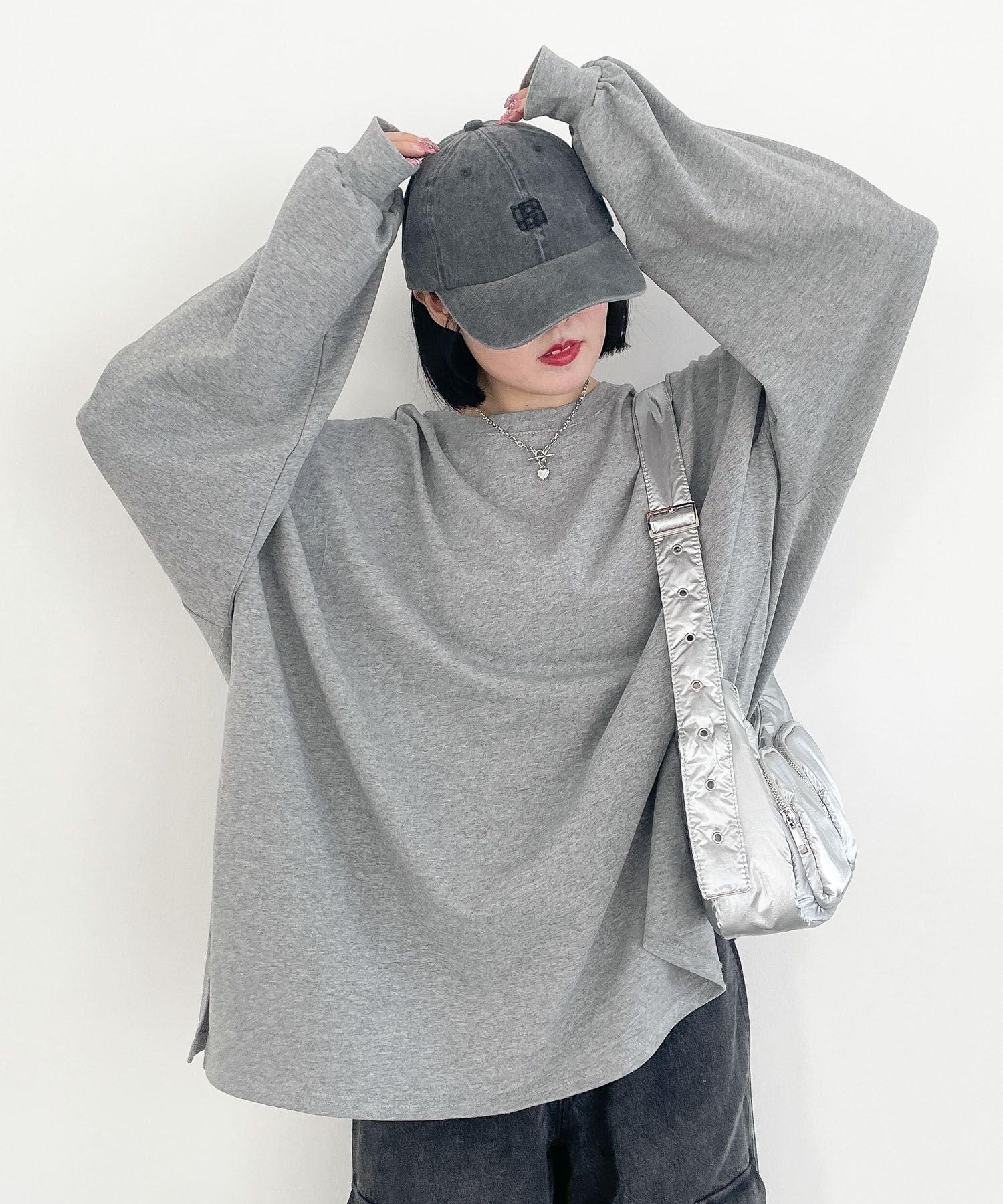 【ヘザー/Heather】の【WEB限定】スーパーBIGシルエットロンT インテリア・キッズ・メンズ・レディースファッション・服の通販 founy(ファニー) 　ファッション　Fashion　レディースファッション　WOMEN　トップス・カットソー　Tops/Tshirt　ロング / Tシャツ　T-Shirts　おすすめ　Recommend　スウェット　Sweat　スリット　Slit　杢グレー|ID: prp329100004560004 ipo3291000000032240096
